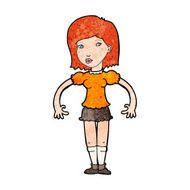 cartoon woman looking sideways N13