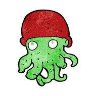 cartoon alien head wearing hat N12