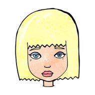 cartoon female face N186
