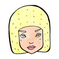 cartoon annoyed female face N12