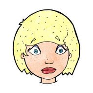 cartoon worried female face N11