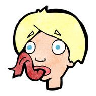 cartoon head sticking out tongue N12