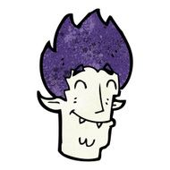 cartoon happy vampire head N12