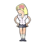 cartoon intelligent woman N24