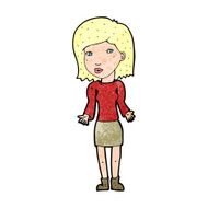 cartoon woman shrugging shoulders N608