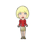 cartoon woman shrugging shoulders N609