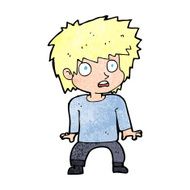 cartoon frightened boy N23