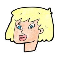 cartoon pretty female face N121