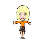 cartoon woman giving thumbs up symbol N81