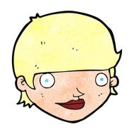 cartoon happy female face N226