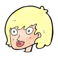 cartoon happy female face N227