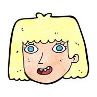 cartoon happy female face N228