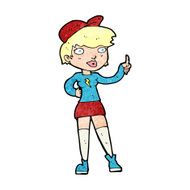 cartoon skater girl giving thumbs up symbol N12