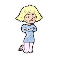 cartoon annoyed woman N242