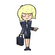 cartoon businesswoman pointing N9
