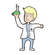 cartoon happy scientist N9