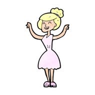 cartoon woman with raised arms N12