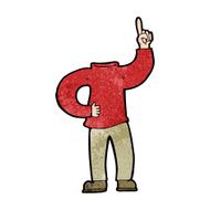 cartoon headless body with raised hand N11