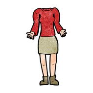 cartoon female body with shrugging shoulders (mix and match cart N12