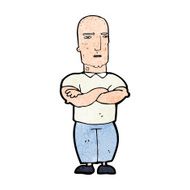 cartoon annoyed bald man N12
