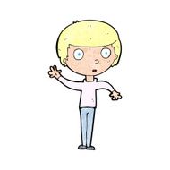 cartoon waving boy N26