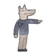 cartoon wolf man pointing N14