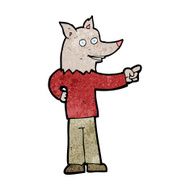 cartoon wolf man pointing N15