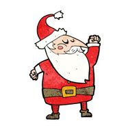 cartoon santa claus punching air N23