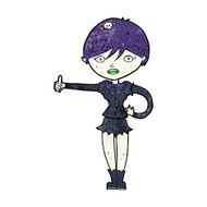cartoon vampire girl giving thumbs up symbol N11