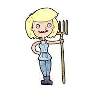 cartoon happy farmer girl N9