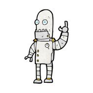 cartoon waving robot N27
