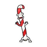 Cartoon Dancing Christmas Candy Cane N22