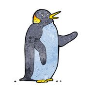 cartoon penguin waving N9