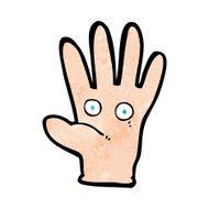 cartoon hand with eyes N13