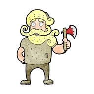 cartoon lumberjack with axe N11