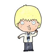cartoon school boy answering question N61
