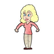 cartoon woman shrugging shoulders N610