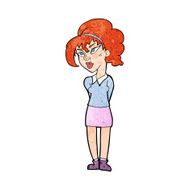 cartoon pretty girl tilting head N13