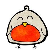 funny cartoon christmas robin N13