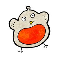 funny cartoon christmas robin N14