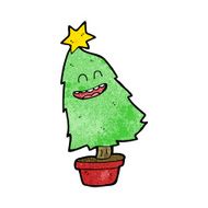cartoon dancing christmas tree N23