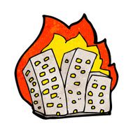 cartoon burning buildings N13