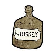 cartoon old whiskey bottle N16