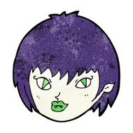 cartoon vampire girl face N13