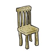 cartoon old wooden chair N14