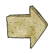 cartoon wooden arrow sign N9