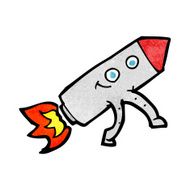 cartoon happy rocket N13