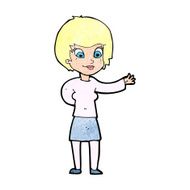 cartoon welcoming woman N13