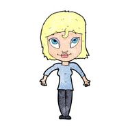 cartoon girl shrugging shoulders N36