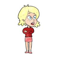 cartoon surprised woman N295